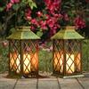 Tomshine Lanterna Solare Giardino Esterno,Effetto Candela Lampade da Esterno IP44 Prato,Decorativo Led Lampade (2 Pz)