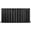 Monster Shop Radiatori Termosifoni in Acciaio Calorifero a Doppio Strato a Pannelli Piatti Riscaldamento Centralizzato Colonna Termosifone Orizzontale Radiatore a Parete - Nero Opaco - 60 x 119 cm