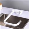 ZPSPZ Miscelatore Cucina Sottofinestra Abbattibile Bianco Rubinetto 2 Modalità Girevole A 360° Acciaio Inossidabile Rubinetto da Cucina Pieghevole-Bianco