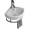 Generic Lavello da bagno moderno ad angolo da 25,4 cm, piccolo lavabo da parete con rubinetto di scarico barra per asciugamani per cucina bagno fattoria