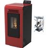 Generico Stufa a pellet ventilata Luisa 9 Stagna 8,74 Kw Bordeaux 4 Stelle 83,7 m2 Riscaldabili On Fire Line (Stufa + Kit Canalizzazione)