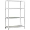 Simon Rack Scaffale Metallo Garage e 4 Ripiani, 1500x800x300 mm, Capacità di Carico 75 kg e Punto di Flessione, Metallo, Scaffalatura per Garage, Grigio - Advantage