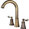 XJTNLB Rubinetto per Lavabo Tre Fori Due Maniglie Rubinetto di Mescolanza Caldo e Freddo Girevole a 360° Miscelatore Vintage per Lavabo Bagno,Antico