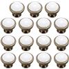 generic 15 pomelli in ceramica bianca per porte della cucina, pomelli rotondi in ceramica per armadietti, cassetti, maniglie per armadi, mobili e porte