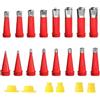 CuiCanfla Set di ugelli in gomma integrati, 22 pezzi, un set di ugelli in acciaio inox monoblocco, diverse misure, punte in silicone CuiCanfla, punte in silicone trasparente