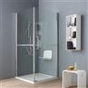 Kiamami Valentina - Box Doccia Disabili e Anziani | Doppia Apertura a Battente | Cristallo Temperato 6mm | 90x90 cm | Altezza 190 cm | Profili in Alluminio Cromato
