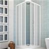 HDcasa Box Doccia Camelia PVC Bianco Pannelli Acrilico Semitrasparente Effetto Goccia, Ante Scorrevoli Angolari Chiusura Magnetica Reversibili Regolabile Senza Piombo 70x70x185cm Installazione Facile