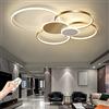 YZSJ Plafoniera LED Dimmerabile Lampada Da Soffitto Moderna Soggiorno Con Telecomando 3000K-6500K Acrilico Rotondo Cerchio Camera Lampadario Camera Sala Pranzo Illuminazione Da Cucina,D'oro,80cm(71W)
