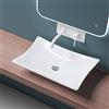 Mai & Mai Lavabo da Appoggio 56,5x38x11cm, Lavandino Bagno Brüssel910 Lavabo in Ceramica Bianca Nano Rivestimenti