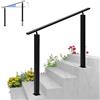 OVLRIJP Corrimano per Scale Interne, Nero Ringhiera per Scale Esterne, Corrimano in Metallo, Regolabile ad Sngolo, Passamano per 3 Livelli, Verande, Giardini (Nero, 100cm)