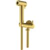 OGOMONDO Kit Idroscopino Wc Doccetta Ottone Portatile Shut-Off Monogetto Azionamento a Leva (1, Oro Bronzato Spazzolato Tondo)
