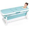 Fiqops Vasca da bagno pieghevole per adulti, XXL, 149 x 60 x 50 cm, pieghevole, con copertura per vasca da bagno, doccia e balcone