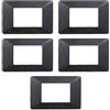 Electron 5 Placche, 3 moduli/posti, Compatibile Con Vimar Plana, colore acciaio scuro, Placche In plastica di alta qualità, 100% compatibile con i supporti e i moduli originali