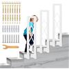 SCGSJZH Corrimano Forma di U Interne, Ringhiera per Scale in Ferro Battuto Tubo Quadrato, Parapetto con Kit di Viti, Montaggio Laterale Diamante Ringhiere per Soffitta e Gradini Esterni (Bianco-85cm)
