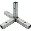 Fratelli Biasco Connettore Tubi 2 e 3 Vie - Giunto Fissaggio in Acciaio Zincato - Ideale per Serre, Strutture, Recinzioni e DIY (30mm x30mm x2mm = V)