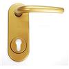 SECUREMME Kit Como placca+maniglia in alluminio F4 bronzato-Mostrina-borchia Singola per porta blindata Q8 foro cilindro europeo pz 1