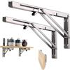inferramenta Staffe Pieghevoli per Mensole Pesanti 500mm - Set 2 Pezzi in Acciaio Inossidabile, Carico Max 150 kg - Reggimensola a Scomparsa (300mm)
