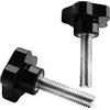 Othmro 2 viti di serraggio per pomello a stella, 12 mm (M12) x 50 mm, colore: nero