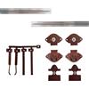EVOTRADE Kit Ferramenta JUNIOR 4 per Armadi Scorrevoli con 1 Anta con Peso Max 50 Kg - Kit con 2 Binari Colore Alluminio, Carrelli, Ruote e Accessori per Montaggio Facile