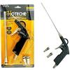 topolenashop PISTOLA PER COMPRESSORE SOFFIAGGIO ARIA CON ACCESSORI BECCUCCIO LUNGO 200mm
