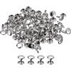 QUARKZMAN 100 Set di Rivetti in Pelle, 7x8mm Rivetti a Doppia Testa in Metallo per Riparazione Fai da Te di Artigianato in Pelle Borse Cinture Scarpe, Tono Argento