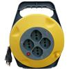 GrecoShop Prolunga elettrica con avvolgicavo 10m con pulsante di protezione