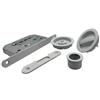 DACAN PROTECTION Kit Serratura per Porte Scorrevoli tondo - Chiusura di Sicurezza Elegante e Pratica per Porte Interne (Bianco)
