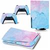 PDURMBUAB Nessuna Schiuma Nessuna Bolla Per PS5 Skin Disc Edition & Digital Console E Controller Vinyl Cover Skins Wraps Resistente Ai Graffi, Compatibile 70775(Digital Edition)