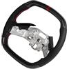 CFTGIW Fuoccia di Sterzo in Fibra di Carbonio Personalizzata in Pelle Perforata per per il Ruota Sterzo in Fibra di Ruote a Ruote a Ruota a Velo C8 2020+