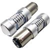 Ruiandsion BAW15D - Lampadina LED rossa PR21/5W S25 ad alto fascio abbagliante 2835 21SMD 12-24V per luci posteriori di retromarcia di backup, confezione da 2