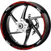 Pimastickerslab Set Completo Adesivi Strisce Cerchi Ruote Moto 17 Pollici Bandiera Scacchi Scacchiera Filetto Cerchioni Gomme Sport Stickers Strips Universale RT0033 (032 Rosso)