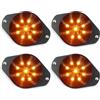 Greluma 4 Pz Luce di posizione laterale per rimorchio a 9 LED,Luci di marcia per rimorchio impermeabili 12V-24V,Luci di ingombro ambra,Luci di posizione posteriori anteriori per camper,camion,furgone