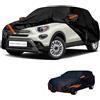 generico Telo copriauto esterni Compatibile con Fiat 500X Urban Look 2015-2024,antivento,antipioggia,antineve,antisole impermeabile,protezione per tutte le stagioni (black orange)