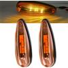 Biqing 2pcs 6 Ovale Luci Laterali di Posizione Ambra,12V-24V Luci di Modellino Anteriore Luci di Posizione Laterali per Camion Rimorchio Van Auto Bus Barche