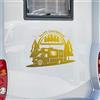Pimastickerslab Kit 1 Adesivo stickers per camper DORMIRE IN CAMPER NATURA FORTESTA -caravan roulotte- accessori decal scegli colore cod.1824 (091 ORO, cm 40 x 30)