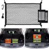 UIHOL Rete Bagagliaio per Auto, Portabagagli Organizer può Essere Esteso a 140x100cm, con 2 Borsa +12 Moschettoni 12 Ganci, Il Bordo Elastico Tiene i Carichi più Saldamente