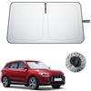 BIBIBO Compatibile con MG ZS EV Facelift 2018 - 2025 2026 protezione solare, protezione dai raggi UV, parasole per auto, in tessuto antipiega, interno parasole, parabrezza MG ZS accessori