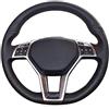 RAVCDES Coprivolante in Pelle Nera, per Mercedes Benz Classe A W176 A 45 AMG W176 W204 C117 C218 X218 2011-2016 Coprivolante per Auto Cucito a Mano