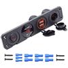 Maso Dual USB portatile caricabatterie 2.1 A & 2.1 A + LED voltmetro + 12 V Presa di alimentazione + on-off interruttore a levetta 4 in 1 impermeabile pannello multifunzione per auto(Red)
