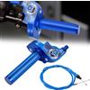 BIUGERCN Gas Rapido Domino Moto 7/8'' 22mm Manopole Acceleratore Quick Draw Regolabile Universale per YZ YZF PW WR TTR 50-250cc Pit Dirt Bike Scooter Blu