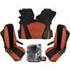 EVELTRUCK Tappetini per camion VOLVO FH4 FH5 FH Aero, tappetino + coprisedili (nero-marrone chiaro)