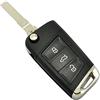 Arruweer Flip Remote Key Shell for Volkswagen Golf 7 VW Car Golf R R20 / MK7 MKVII Replacement Keyless Fob Case (Black)