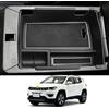 CDEFG Compatibile con Jeep Compass 2021-2024 Vano Portaoggetti Bracciolo Scatola di Controllo Centrale del Bracciolo Scatola di Immagazzinaggio Organizer con Tappetino Antiscivolo Accessori (Bianco)
