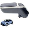 r. RATI Bracciolo a 2 braccioli, compatibile con Toyota AYGO X Hibrido 2026 [grigio, pelle vegana] bracciolo centrale con vano portaoggetti