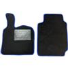 Generico Tappetini Auto per Smart ForTwo 450/451, Set 2 Pezzi in Moquette Nera, con Bordino Antiscivolo e Battitacco (qualità moquette premium 8 mm, bordino azzurro)