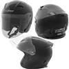 A-Pro Casco Jet Moto Aperto Visiera Scooter Antigraffio Urbano ECE 22-06 Nero XS