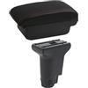 kjjukrhfs Poggia braccio Auto Per Fiat 500, Box Portaoggetti Centrale Rialzato Dedicato Per Bracciolo Auto Bracciolo console centrale(A red line No USB)