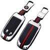 Otai Portachiavi Flip per Auto in lega di Zinco Coperchio Portachiavi adatto per Jeep Renegade Compass Grand Cherokee Chrysler 300C Wrangler Fiat Freemont (D'argento, 2 Pulsanti)