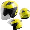 A-PRO SRL Casco Jet Moto Scooter Omologato ECE 22 Visiera Parasole Antigraffio Fluo S