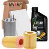 kW&HP KIT TAGLIANDO 4 FILTRI CON OLIO MOTORE ORIGINALE 5LT LITRI 5W30 COMPATIBILE CON ALFA 159 1.9 JTDM